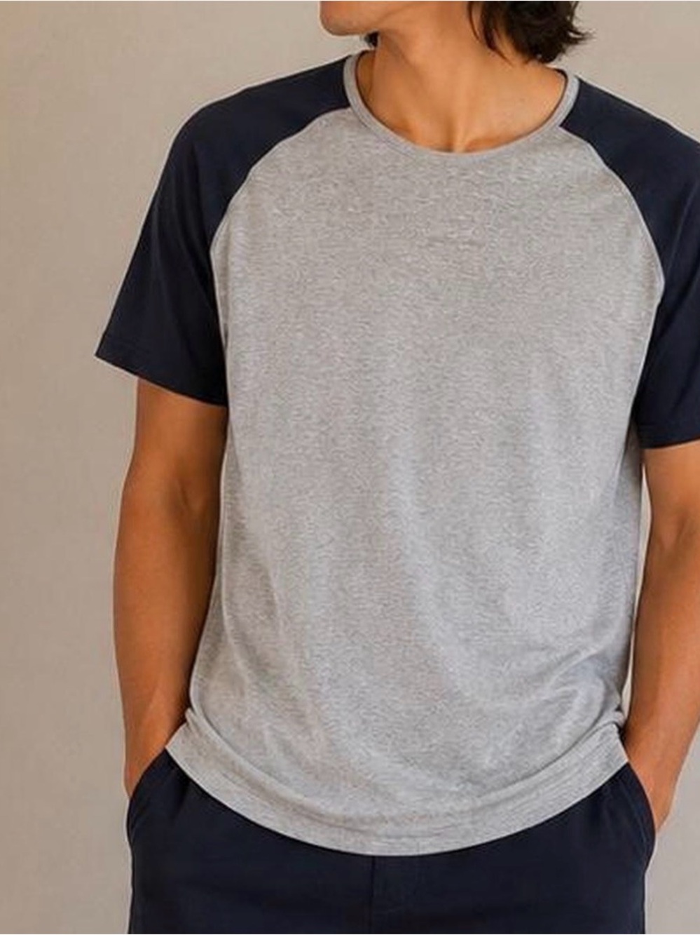 Bylt Basics Men’s Drop Cut Lux Short Sleeve Performance T-Shirt Blue & Gray S